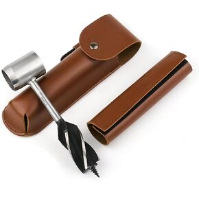 Bushcraft Settlers Tool, Manual Drill Wrench, Survival Hand Auger Wrench, Bush Craft Gear Scotch Eye Wood Drill Peg and Hand Hole Maker Multitool for Camping, Bushcrafting and Outdoor Backpacking
