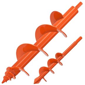 2Pack Auger Drill Bit for Post Hole Digger, Spiral Garden Earth Auger Bulb Drill Bit for Planting 1.6x9'' and 3x12'', Hole Digger for Fence Posts,Flowers Plants, Fits 3/8" Hex Drive Drill