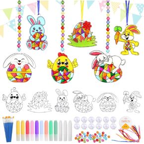 KATOOM 12 مجموعة من أدوات الحرف اليدوية على شكل فراشة Suncatchers، زخارف على شكل فراشة Suncatcher لتزيين النوافذ DIY فن طلاء النوافذ للأطفال من سن 4 إلى 12 عامًا في الفصل الدراسي، مشاريع فنية لعيد الفصح والربيع