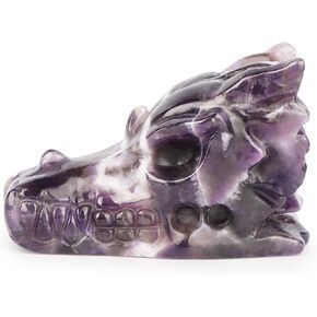 Black Banded Agate Crystal Skull Statue 2" Crystal Stone Skull Head Statues for Halloween Decor Gemstone Carving Human Skull Figurines Skull Gift for Women Men Decorative Crafts Home Decor