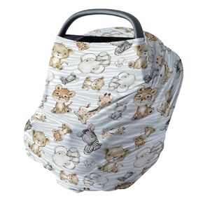 HawSkgFub Highland Cow Floral 5-in-1 Car Seat Cover for Baby Girl Cow Lover Gift, Western Cowgirl Retro Boho Flower Privacy Breastfeeding Nursing Cover, Newborn Infant Multi-use Carseat Canopy Carrier