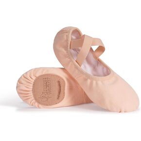 Women's Ballet Shoes, Highly Stretch Canvas Dance Slippers, Split Sole Non-Slip Yoga Flat for Girls Boys Adults