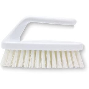 SPARTA Scrub Brush with Iron Shaped Handle and Stiff Bristles, Heavy Duty Scrubber Brush for Kitchen, Bathroom, Shower, Tile, Sink, Carpet and Bakepans, Polypropylene, 6 Inches, Pink