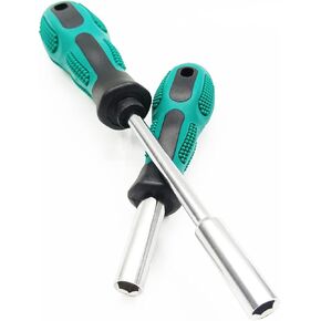 2-Piece Bit Driver Handle, 1/4″ Magnetic Bit Holding Screwdriver Handle, 190mm and 110mm Long with Non-slip Handle, 6.35mm Hex Nut Driver for Bits