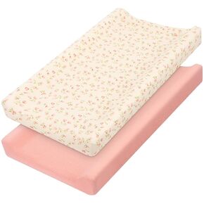 Muslin Changing Pad Cover 100% Cotton Diaper Changing Table Cover for Unisex Baby Boys Girls 2 Pack Changing Pad Sheets Green
