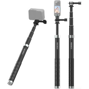 47-Inch Monopod Selfie Stick for GoPro Insta360 Osmo Pocket 3, Telescopic/Invisible/Carbon Fiber/Lightweight/Waterproof/Extension Pole for Go Pro 13 12 Insta 360 X4 X3 DJI Action 5 Pro 4 3