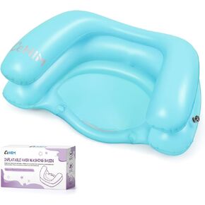 Inflatable Shampoo Basin for Kids - Hair Washing Basin for Children,Teens,Toddler With Neck Support, Portable Shampoo Bowl for use In Bed,on Bathtub,On Floor,or Sink,Tear-Free Rins (Grey)