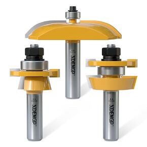 3PCS Router Bits Set, Shaker Rail and Stile Router Bits Set, Cove Raised Panel Cabinet Door Router Bit.
