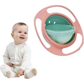 LiangTing 360 Spill Proof Gyro Bowl with Lid (Light Green)...… (Light Green)