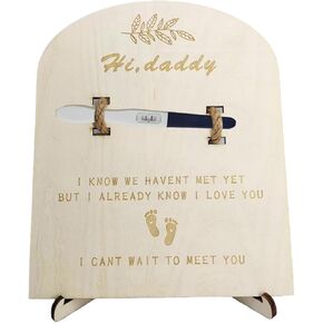 Pregnancy Announcement for Dad Pregnancy Test Keepsake Wooden Sign-Hi Daddy Pregnancy Reveal Surprise to Husband (Single)