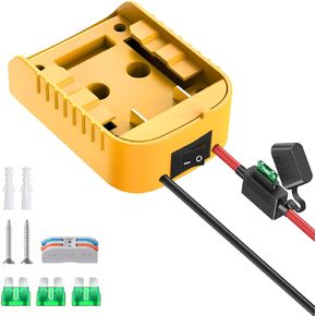 1 Packs Power Wheel Adapter for Milwaukee M18 Battery Adapter 18V Power Wheel Battery Converter with Fuse & Switch & Wire Terminals 12AWG Wire for DIY Ride On Truck and Rc Toys
