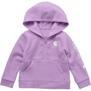Carhartt Baby Girls Long-Sleeve Half-Zip Hooded Sweatshirt