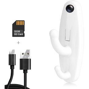 Body Camera with 32GB SD Card,1080P Mini Video Recorder Nanny Cam with Motion Detetion,Small Video Indoor Security Camera for Home/Office,No WiFi Needed No Audio