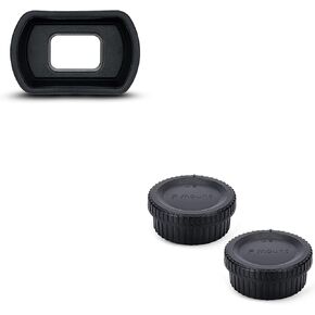 Long Soft Eyecup Eyepiece Viewfinder Cover & F Mount Body Cap Rear Lens Cover for Nikon D750 D780 D7500 D7200 D7100 D7000 D5200 D5100 D5000 D3500 D3400 D3300 D3200 D3100 D3000 & More Nikon Cameras