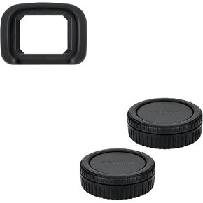 JJC ER-H Soft Eyecup Eye Cup Eyepiece Viewfinder & 2-Pack RF Mount Body Cap Rear Lens Cover Cap for Canon EOS R3 Camera