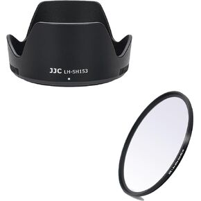 JJC ALC-SH153 Bayonet Reversible Lens Hood + 55mm Multi-Coated UV Filter for Sony E 18-135mm f/3.5-5.6 OSS Lens