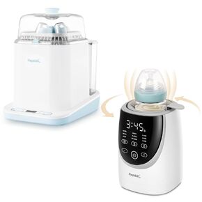 Papablic NutriWarm Swirlable Bottle Warmer & Bottle Washer Pro,Essential Baby Care Bundle