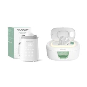 Momcozy Bottle Warmer Grey & Baby Wipe Warmer with Innovative Spring Design