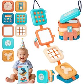Busy Board for 1 Year Old, Montessori Toys for 1 2 Year Old Boy Girl Birthday Gifts, 8 in1 Travel Sensory Toys for Toddlers 1-3 Fine Motor Skills Learning Baby Toy 12-18 Months, Easter Basket Stuffers