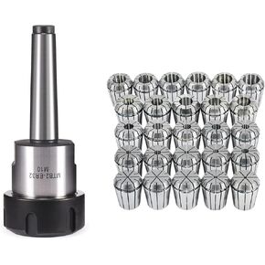 HOZLY MT2 ER32UM M10 Morse Taper Collet Chuck, ER32 Collet Set 26PCS ER32 Spring Collet Set CNC Engraving Milling Lathe Chuck Tool 1/32-13/16 Inch