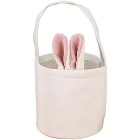 Easter Bunny Bag,Easter Basket Bunny Canvas Bag Eggs Gift Baskets for Kids Hunt Bag Easter Decorations