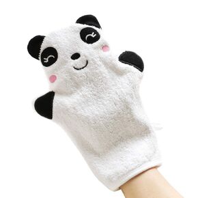 Topwon Bath Mitten Glove for Kids Cute Animal Shower Bathing Mitt Cotton Soft Wash Gloves Body Scrub for Baby Toddler Infant (Panda)