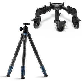 SIRUI Photography Tripod Dolly, Heavy Duty Universal Tripod Wheels with 3" Rubber Wheel, Adjustable Legs, 33lbs Capacity for DSLR Cameras Camcorder Photo Video Lighting (AM-DF02)