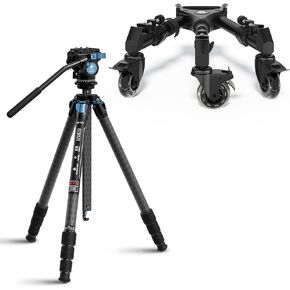 Sirui Photography Tripod Dolly ، عجلات ترايبود شديدة التحمل مع عجلة مطاطية 3 بوصة ، أرجل قابلة للتعديل ، 33 رطلاً قدرة Cameras Cameras Lighting Photo Lighting (AM-DF02)