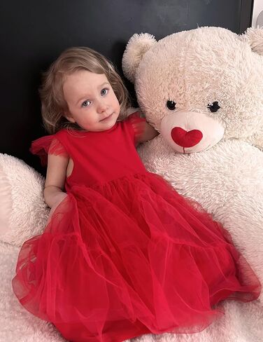 Arshiner Toddler Baby Girl Dress Ruffle Sleeveless Tulle Dresses Tiered Pleated Twirly A-Line Sundress Size 2-6 in Saudi Arabia