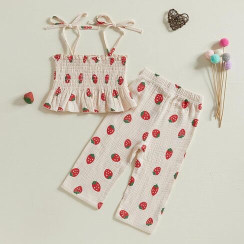 Easter Outfit Toddler Baby Girl Smocked Dress T-shirt Bunny Carrot Tops Linen Long Pants Girls Summer Clothes Set in Kuwait