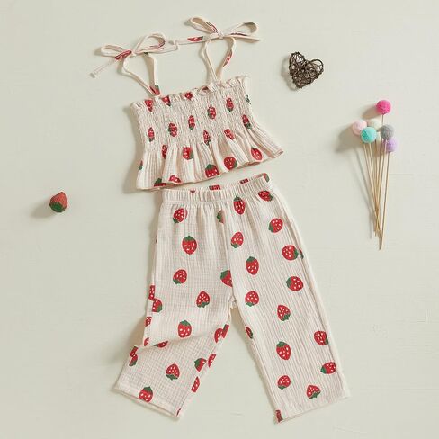 Easter Outfit Toddler Baby Girl Smocked Dress T-shirt Bunny Carrot Tops Linen Long Pants Girls Summer Clothes Set in Kuwait