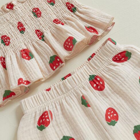 Easter Outfit Toddler Baby Girl Smocked Dress T-shirt Bunny Carrot Tops Linen Long Pants Girls Summer Clothes Set in Kuwait