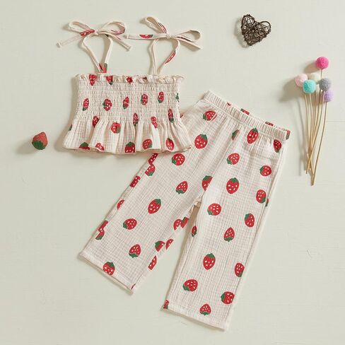 Easter Outfit Toddler Baby Girl Smocked Dress T-shirt Bunny Carrot Tops Linen Long Pants Girls Summer Clothes Set in Kuwait