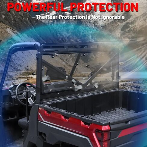 الزجاج الأمامي الخلفي Ranger 1000 - StarknightMT Ranger Back Window PC لوحة النافذة الخلفية شديدة التحمل متوافقة مع 2017-2023 Polaris Ranger 1000/XP 1000 / Crew 2013-2019 Polaris Ranger XP 900/ Crew in Saudi Arabia