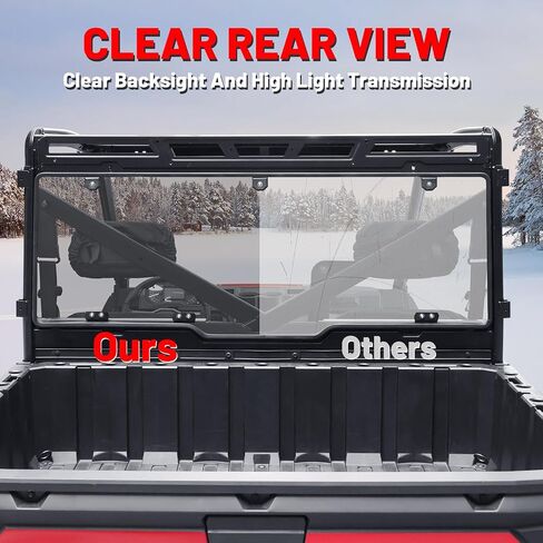 الزجاج الأمامي الخلفي Ranger 1000 - StarknightMT Ranger Back Window PC لوحة النافذة الخلفية شديدة التحمل متوافقة مع 2017-2023 Polaris Ranger 1000/XP 1000 / Crew 2013-2019 Polaris Ranger XP 900/ Crew in Saudi Arabia