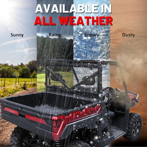الزجاج الأمامي الخلفي Ranger 1000 - StarknightMT Ranger Back Window PC لوحة النافذة الخلفية شديدة التحمل متوافقة مع 2017-2023 Polaris Ranger 1000/XP 1000 / Crew 2013-2019 Polaris Ranger XP 900/ Crew in Saudi Arabia
