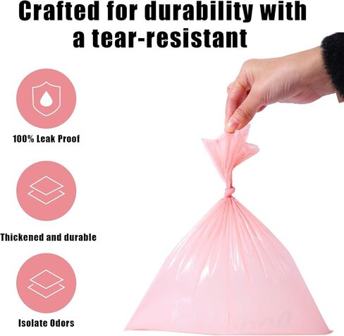 Disposable Diaper Bags for Baby - 20 Refill Rolls (300 Pack), Disposable Trash Bag with Dispenser - Cherry Blossom Scented, Pink, Ideal for Diaper Dispoal in Saudi Arabia