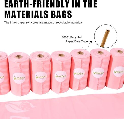 Disposable Diaper Bags for Baby - 20 Refill Rolls (300 Pack), Disposable Trash Bag with Dispenser - Cherry Blossom Scented, Pink, Ideal for Diaper Dispoal in Saudi Arabia