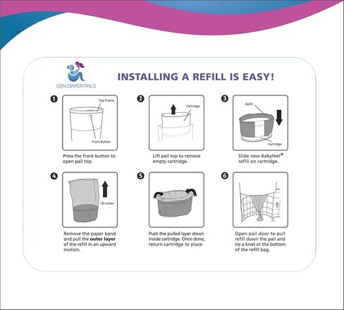 Pack of 4 +1 More Diaper Refill Liners Refills Compatible with DEKOR CLASSIC Diaper Pails Exclusive 30% Extra Thickness Diaper Pail Refills with Powerful Odor Elimination Leakage-proof, Powder Scent in Kuwait