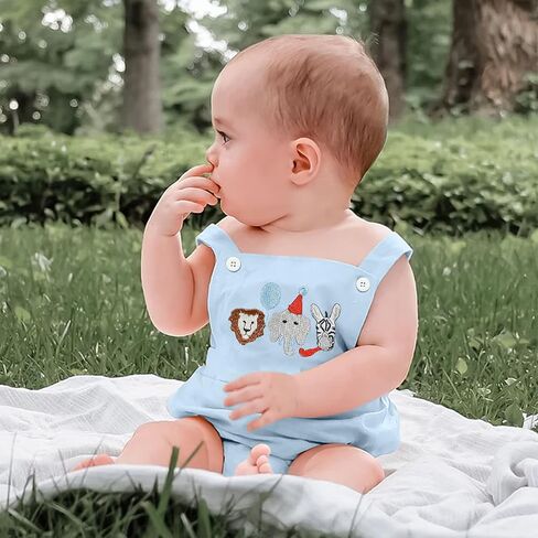 GRNSHTS Newborn Baby Boy 1st Birthday Outfit Summer Romper Sleeveless Jumpsuit Backless Overalls Outfits Cake Smash Party in Saudi Arabia