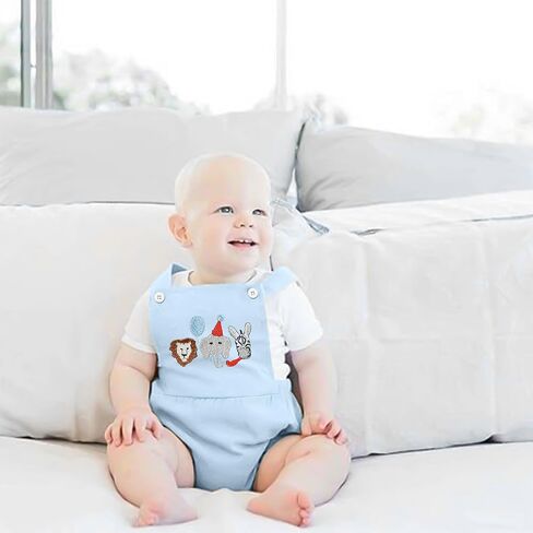 GRNSHTS Newborn Baby Boy 1st Birthday Outfit Summer Romper Sleeveless Jumpsuit Backless Overalls Outfits Cake Smash Party in Saudi Arabia