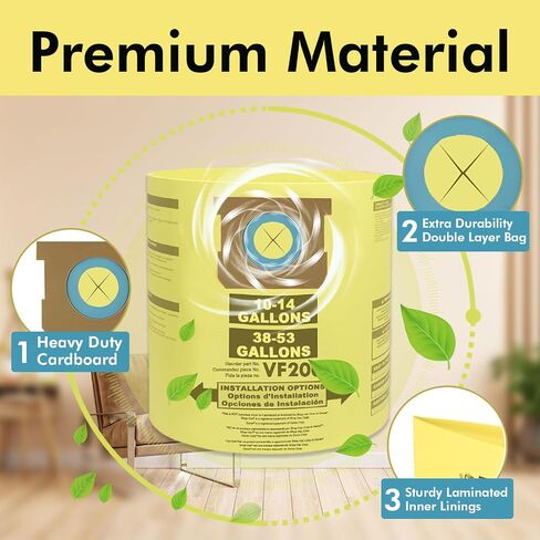 12 حزمة الفراغ أكياس متوافقة مع متجر VAC 10-14 جالون ، النوع F 90662 9066200 9066233 النوع I 90672 9067200 9067233 VF2005 أكياس غبار غرامة قابلة للتخلص in Kuwait