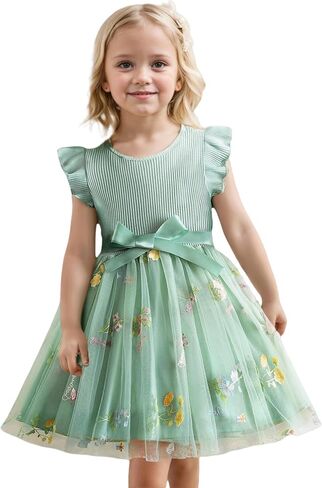 Toddler Girl Summer Dress Tulle Ruffle Sleeveless Baby Girl Fashion Casual Spring Dresses 1-5Y in Saudi Arabia
