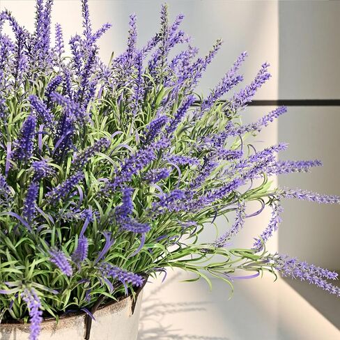 alyptus نباتات صناعية مقاومة للأشعة فوق البنفسجية في الهواء الطلق 16 حزمة من السرخس المزيفة والأوراق الخضراء والخضرة الصناعية، والزهور البلاستيكية للشرفة الأمامية في الهواء الطلق، والفناء، والمزارعين، والديكور، وديكورات الحديقة (السرخس) in Kuwait