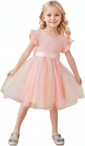 Toddler Girl Summer Dress Tulle Ruffle Sleeveless Baby Girl Fashion Casual Spring Dresses 1-5Y in Saudi Arabia