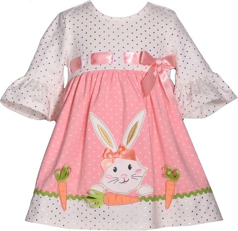 Bonnie Jean Girl's Easter Dress - Pink Bunny Dress for Baby Toddler and Little Girls in Saudi Arabia