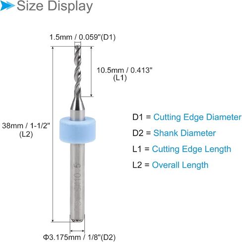 Micro PCB Drill Bits, 1/8" Shank 2mm Cutting Edge, Tungsten Carbide Print Circuit Board Drill Bit - (Applications: for CNC Drilling Engraving Machine), 5-Pieces in Saudi Arabia