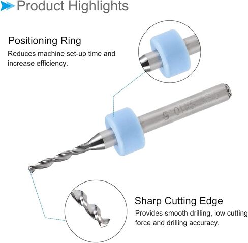 Micro PCB Drill Bits, 1/8" Shank 2mm Cutting Edge, Tungsten Carbide Print Circuit Board Drill Bit - (Applications: for CNC Drilling Engraving Machine), 5-Pieces in Saudi Arabia