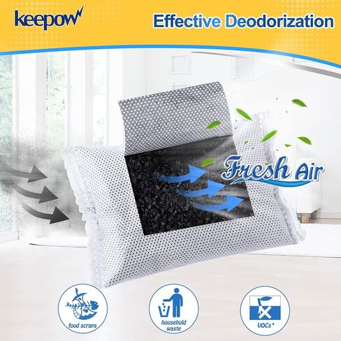 KEEPOW Activated Charcoal Odor Absorber, Trash Can Deodorizer, Diaper Pail Deodorizer, Odor Filter Refill for iTouchless 8 Gallon & Larger for iTouchless 13 Gallon Trash Can Diaper Garbage Can, 3Pack in Kuwait