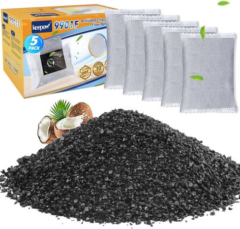 KEEPOW Activated Charcoal Odor Absorber, Trash Can Deodorizer, Diaper Pail Deodorizer, Odor Filter Refill for iTouchless 8 Gallon & Larger for iTouchless 13 Gallon Trash Can Diaper Garbage Can, 3Pack in Kuwait